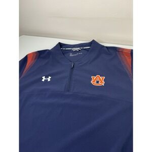 Mens Under Armour Auburn University 1/4 Zip Pullover Wind Breaker Jacket Size XL